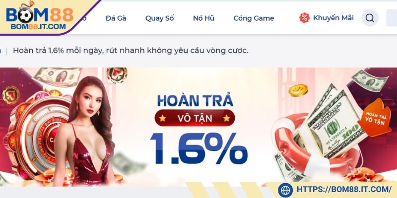 Chương trình khuyến mãi tặng thưởng hoàn trả khi cược thua