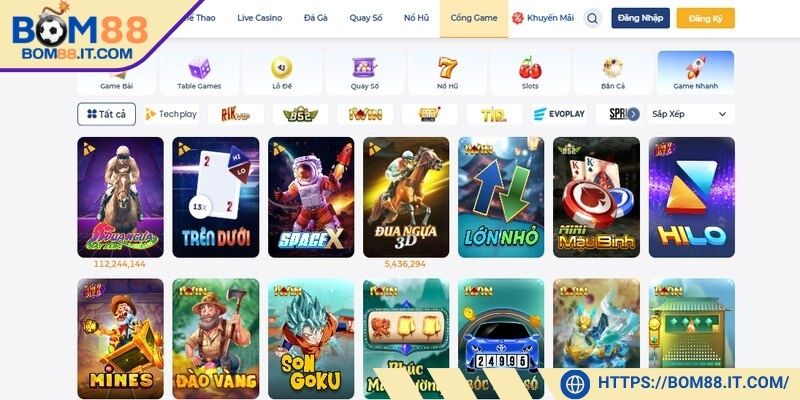 Mục game nhanh với 74 trò chơi