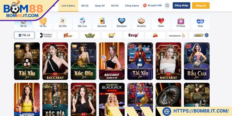 Sân chơi hơn 20 sảnh đến từ các nhà cung cấp