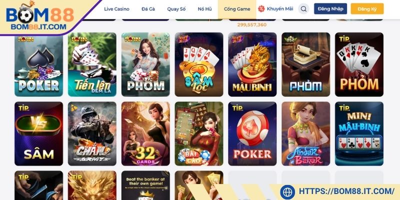 Sảnh game bài BOM88 là bến đỗ cho mọi tín đồ mê bài bạc